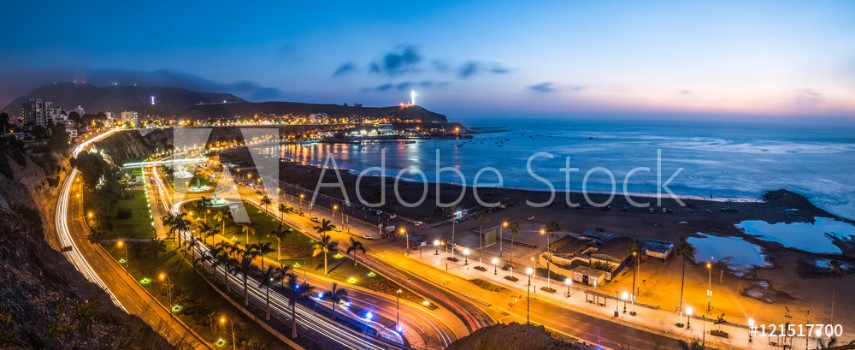 Picture of Evening view of the Chorrillos Bay in Lima Peru